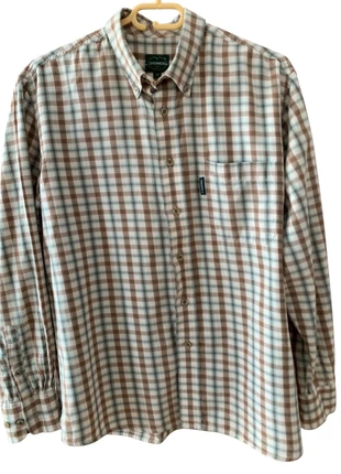 Chemise à carreaux et manches longues Le Chameau | marron, beige | taille M homme | countrywear, brand: Le Chameau, condizioni: Ottime, taglia: M, €17.00, €18.55 include la Protezione acquisti