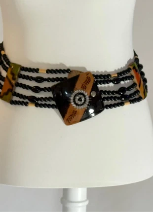 ethnic handmade belt black beads tribal style one size, brand: Sonstiges, condizioni: Nuovo senza cartellino, taglia: Regolabile, €13.60, €14.98 include la Protezione acquisti