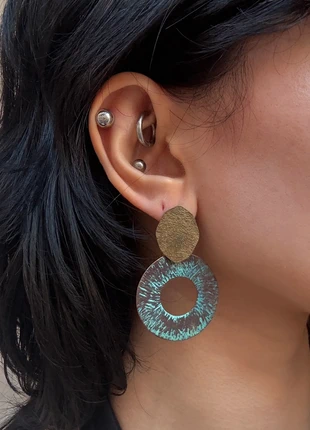 Brass boho turquoise earrings, marque: Local, état: Très bon état, 4,00 €, 4,90 € Protection acheteurs incluse