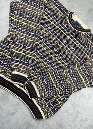 Pull vintage crème à motifs bleu violet / Pull rayé col rond - L, marke: Vintage Dressing, zustand: Sehr gut, größe: L, 24,00 €, 25,90 € inklusive Vinted-Käuferschutz