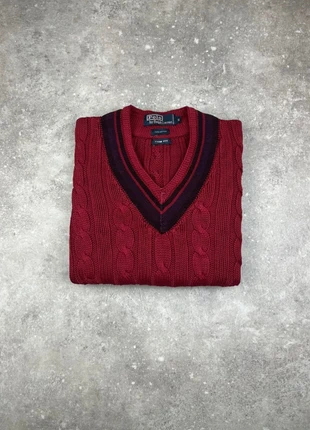 Pull Sans Manche Torsadé Polo Ralph Lauren Taille S Femme Rouge/Bordeau 100% Coton #R24, marke: Ralph Lauren, zustand: Sehr gut, größe: S / 36 / 8, 50,00 €, 53,20 € beinhaltet Vinted-Käuferschutz Pro