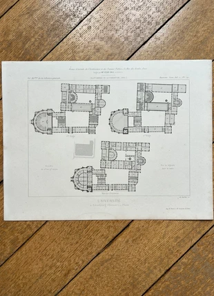 Plans de l’université d’Édimbourg en Écosse - Planche architecture vintage, état: Bon état, 18,00 €, 19,60 € Protection acheteurs (Pro) incluse