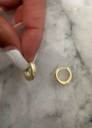 18k gold plated sparkly hoop earrings, brand: GOLDEN, condition: New without tags, £12.00, £13.30 includes Buyer Protection