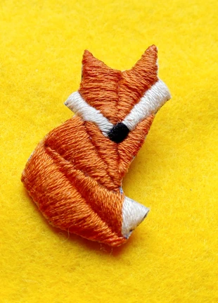 Broche / Pins renard en origami brodée main, neuve, marque: sans marque, état: Neuf sans étiquette, 4,00 €, 4,90 € Protection acheteurs incluse