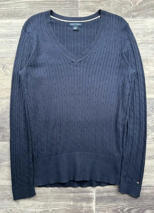 Pull col V torsadé Tommy Hilfiger Bleu Marine taille L, marca: Tommy Hilfiger, estado: Muy bueno, tamaño: L / 40 / 12, 10,00 €, 11,20 € Protección al comprador Pro incluida