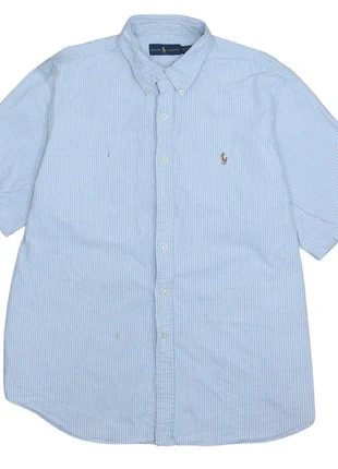 Vintage polo ralph lauren 90's xxlarge blue button up short sleeve t-shirt, brand: Polo Ralph Lauren, condition: Satisfactory, size: XXL, £20.00, £21.70 includes Buyer Protection Pro
