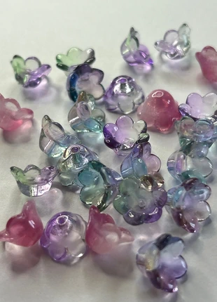 A702, lot de 25 perles fleurs en verre tchèque, staat: Nieuw zonder prijskaartje, € 3,60, € 4,48 inclusief Kopersbescherming Pro