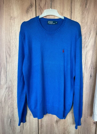 Blauwe Polo Ralph Lauren trui M katoen klassiek warm kerst cadeau 2025 🎄, merk: Ralph Lauren, staat: Heel goed, maat: M, € 49,99, € 53,19 inclusief Kopersbescherming