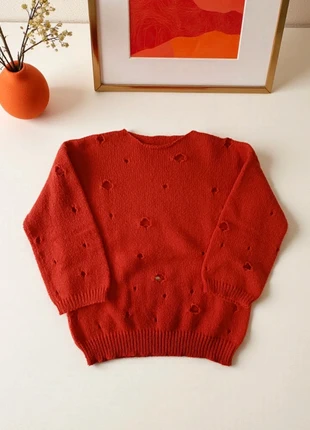 Maglione arancione donna M woman's orange red winter knitted sweater, marca: Winter, estado: Muito bom, tamanho: M / 38 / 10, €8.00, €9.10 inclui Proteção do Comprador