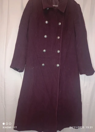 Manteau long redingote laine lie de vin, merk: Vintage Dressing, staat: Goed, maat: M / 38 / 10, € 12,00, € 13,30 inclusief Kopersbescherming
