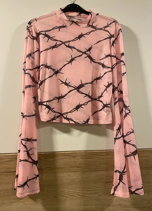 Haut transparent fils barbelés rose / noir, marque: Rose, état: Neuf sans étiquette, taille: S / 36 / 8, 5,00 €, 5,95 € Protection acheteurs incluse