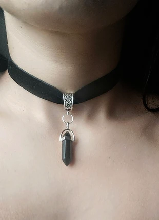 Arcana ~ choker goth con pendente in ossidiana 🌙whimsigoth necklace collier gothique ras du cou, marque: Witch, état: Très bon état, 7,90 €, 9,00 € Protection acheteurs incluse