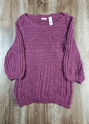 Pull maille mauve Liz & Co manches 3/4 torsades taille L, merk: Liz & Co., staat: Heel goed, maat: L / 40 / 12, € 9,90, € 11,10 inclusief Kopersbescherming Pro