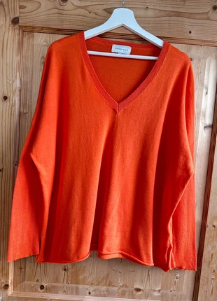Jolie pull col V orange - maison anje - taille S, merk: Maison Anje, staat: Heel goed, maat: S / 36 / 8, € 20,00, € 21,70 inclusief Kopersbescherming