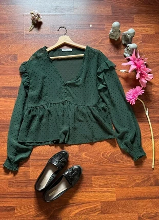 Blouse Pull&Bear transparente, couleur vert foncé, marque: Pull & Bear, état: Très bon état, taille: XL / 42 / 14, 6,00 €, 7,00 € Protection acheteurs incluse