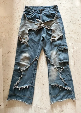 Jeans Cargo Y2K Distressed Patchwork - Wide Leg, marque: Opium, état: Très bon état, taille: M / 38 / 10, 27,00 €, 29,05 € Protection acheteurs incluse