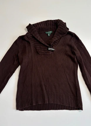 Pull marron col V à fermeture dent de requin – Lauren Ralph Lauren – Taille L, brand: Ralph Lauren, condizioni: Ottime, taglia: L / IT 44 / EU 40, €14.00, €15.40 include la Protezione acquisti Pro