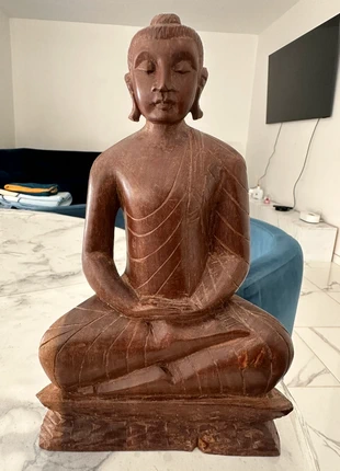 Ancien bouddha en bois sculpture asiatique, marque: ancien, état: Satisfaisant, 25,00 €, 26,95 € Protection acheteurs incluse