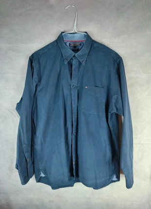 Chemise Tommy Hilfiger - 100% Coton - Costum Fit - Bleue Marine - XL, merk: Tommy Hilfiger, staat: Heel goed, maat: XL, € 12,80, € 14,14 inclusief Kopersbescherming
