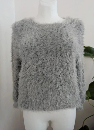 Pull fluffy motif léopard gris  – Neuf sans étiquette – Taille T36 / S, état: Neuf sans étiquette, taille: S / 36 / 8, 16,00 €, 17,50 € Protection acheteurs incluse