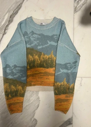 Pull zara paysage, marque: Zara, état: Très bon état, taille: S / 36 / 8, 20,00 €, 21,70 € Protection acheteurs incluse