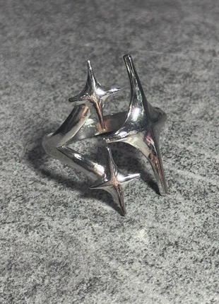 Bague acier ajustable argentée étoiles y2k gothique mixte, brand: CHROME, condition: New without tags, size: Adjustable, €6.00, €7.00 includes Buyer Protection Pro