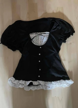 top y2k vintage noir, merk: COQUETTE, staat: Heel goed, maat: XS / 34 / 6, € 12,00, € 13,30 inclusief Kopersbescherming