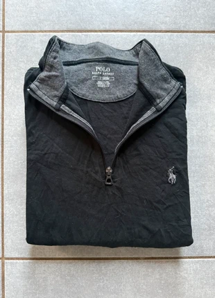 Pull Half zip 1/4 zip col camionneur Ralph Lauren | Taille L | Noir | Logo brodé gris, marke: Ralph Lauren, zustand: Sehr gut, größe: L, 35,00 €, 37,45 € inklusive Vinted-Käuferschutz