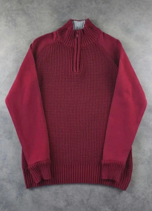 Pull Half Zip 1/4 Zip Col Camionneur Tommy Hilfiger Rouge Logo Brodé | Taille XS, marca: Tommy Hilfiger, estado: Muy bueno, tamaño: XS / 34 / 6, 15,00 €, 16,45 € Protección al comprador Pro incluida