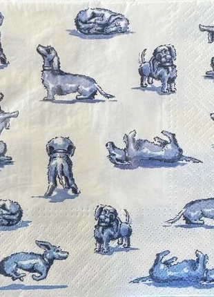 Servetten (5x) nhaan hond teckel, merk: Heine Delfts blauw, staat: Heel goed, € 1,00, € 1,75 inclusief Kopersbescherming
