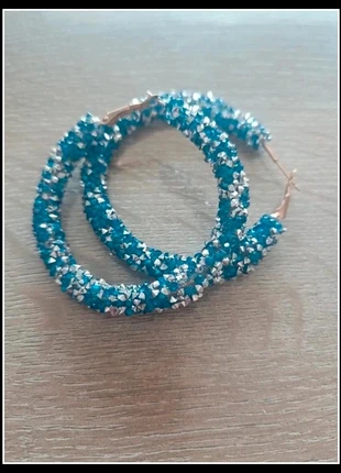NIEUW Blauwe oorbellen met glitterstenen - Shein - Sieraden - Bijoux - Jewellery - Accessoires, merk: Shein, staat: Nieuw zonder prijskaartje, € 1,75, € 2,54 inclusief Kopersbescherming