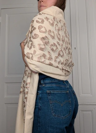 Écharpe beige léopard broderie (cachemire), neuve, brand: Cashmere, condition: New with tags, €24.90, €26.85 includes Buyer Protection