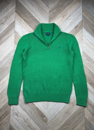 Pull 1/4 zip Ralph Lauren - old money - col camionneur - uni vert sapin - logo brodé bleu marine, marque: Ralph Lauren, état: Très bon état, taille: XL, 49,00 €, 52,15 € Protection acheteurs (Pro) incluse