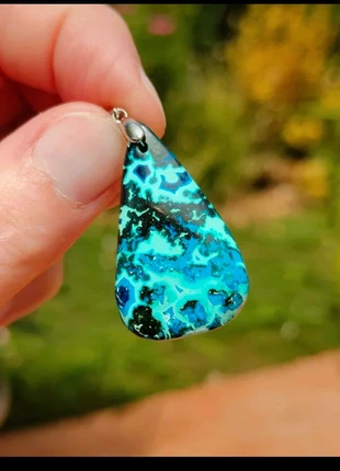 Pendentif Shattuckite, azurite et chrysocolle, brand: chrysocolle, condition: Very good, €13.00, €14.35 includes Buyer Protection