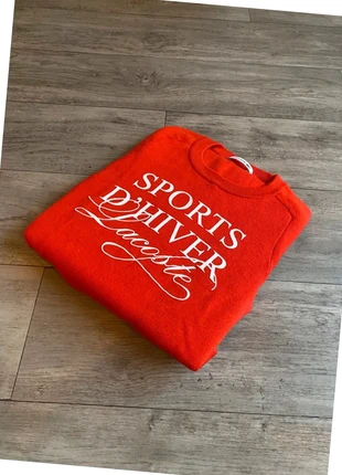 Pull fin col rond Lacoste en laine style Vintage collection "Sport D'Hiver" - Rouge - Taille XS, merk: Lacoste, staat: Heel goed, maat: XS / 34 / 6, € 10,99, € 12,24 inclusief Kopersbescherming