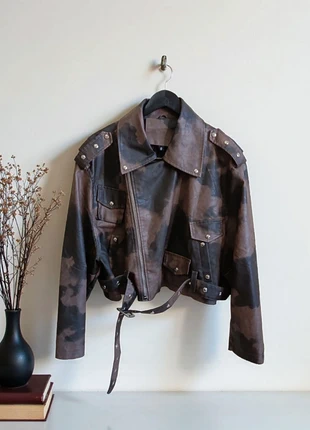 Giubbotto da donna stile motociclista oversize S nuovo woman's brown biker autumn jacket, marca: Local, estado: Nuevo sin etiquetas, tamaño: S / 36 / 8, 30,00 €, 32,20 € Protección al comprador incluida