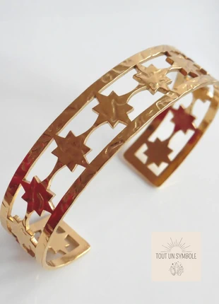 Bracelet manchette plaqué or 18K, marque: sans marque, état: Neuf sans étiquette, 16,00 €, 17,50 € Protection acheteurs (Pro) incluse