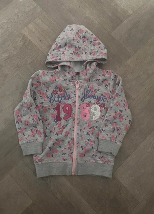 Grey floral zip up hooded jumper, brand: George, condition: Very good, size: 18-24 months / 86 cm, £2.50, £3.00 includes Buyer Protection