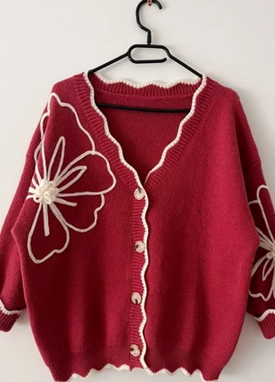 Cardigan motif floral - Cardigan chic automne/hiver, marque: Boutique indépendante, état: Neuf sans étiquette, taille: L / 40 / 12, 32,00 €, 34,30 € Protection acheteurs (Pro) incluse