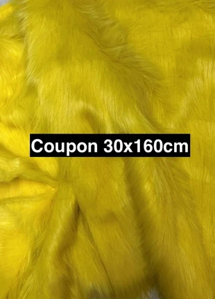 Coupon tissu de qualité fausse fourrure à poils longs doux jaune 30cm x 160cm, marque: Fourrure, état: Très bon état, 12,00 €, 13,30 € Protection acheteurs (Pro) incluse