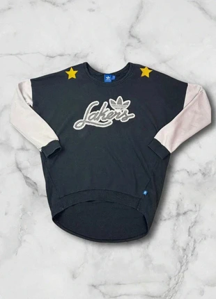 Sweat Vintage Oversize Adidas x Los Angeles Lakers Noir et Beige Taille Xs oversize, brand: adidas, condizioni: Buone, taglia: XS / IT 38 / EU 34, €15.00, €16.45 include la Protezione acquisti