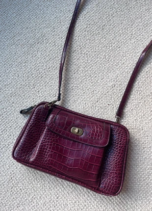 Purple croc-effect leather crossbody bag, brand: Apt. 9, condition: Good, £6.50, £7.53 includes Buyer Protection