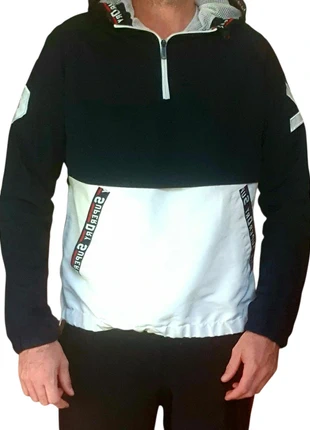 Veste/pull Coupe-vent Superdry S bleu marine et blanc – 1/4 zip logo bande – Superdry windbreaker, marke: Superdry, zustand: Sehr gut, größe: S, 26,00 €, 28,00 € inklusive Vinted-Käuferschutz