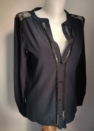 Chemisier marine dentelle transparente noire temps des cerises S 36, marque: Le Temps des Cerises, état: Très bon état, taille: S / 36 / 8, 9,00 €, 10,15 € Protection acheteurs (Pro) incluse