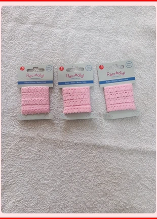 Lot de 3 rubans décoratifs rose pastel Récréatys, marque: Récréatys, état: Neuf avec étiquette, 2,00 €, 2,80 € Protection acheteurs incluse