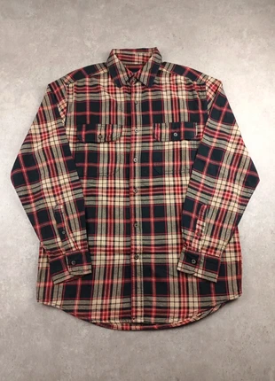 Chemise en flanelle à carreaux beige/noir/rouge vintage taille S homme, brand: Vintage Dressing, condition: Very good, size: S, €10.00, €11.20 includes Buyer Protection Pro