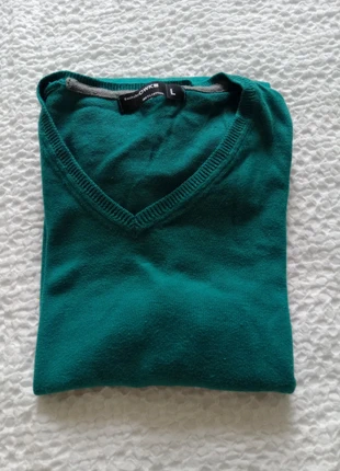Pull col v maille fine vert basic by owk, marke: OWK, zustand: Gut, größe: L, 2,00 €, 2,80 € inklusive Vinted-Käuferschutz