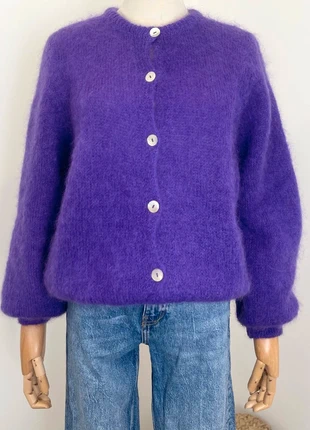Cardigan mohair violine, état: Neuf avec étiquette, taille: Taille unique, 68,00 €, 72,10 € Protection acheteurs (Pro) incluse