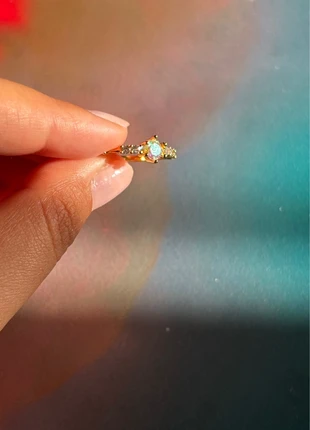 gold plated silver 925 ring with zirconia stones, estado: Novo com etiquetas, tamanho: 17,3 mm Ø / 14,5, €25.00, €26.95 inclui Proteção do Comprador