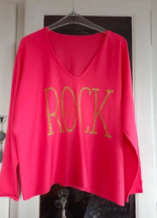 Pull col V. Corail et or. Manches chauve-souris. Quelques bouloches. Reste correct.T 42/44., marque: Made In Italy, état: Bon état, taille: XL / 42 / 14, 3,00 €, 3,85 € Protection acheteurs incluse